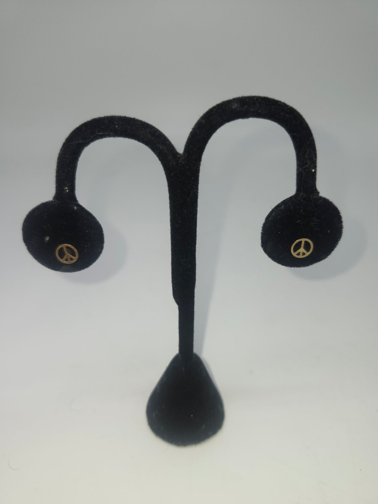 *14K Gold* Peace Sign Stud Earrings