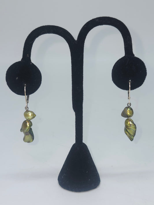 *925 Sterling* & Fresh Water Pearl Dangle Earrings
