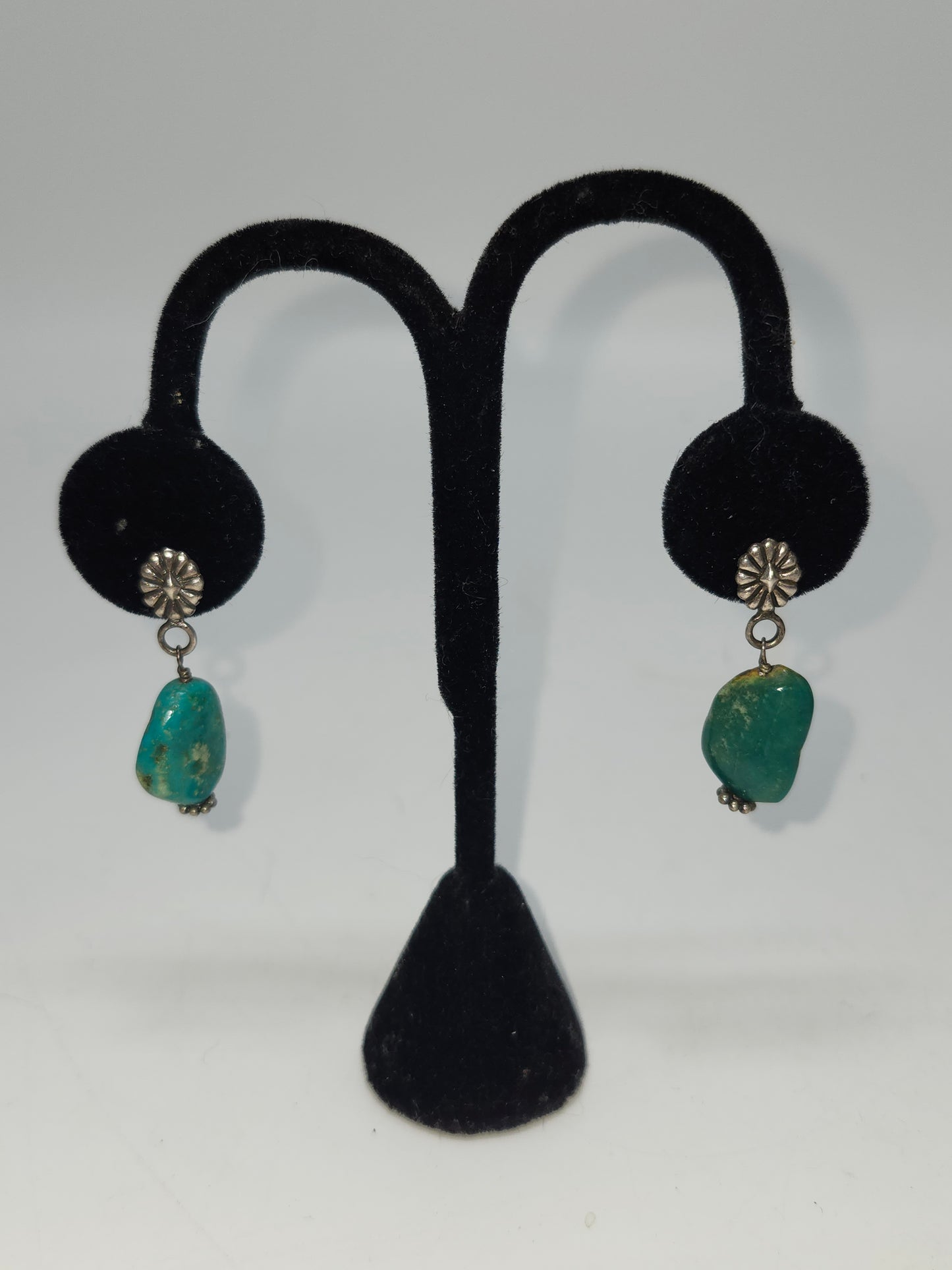 *925 Sterling & Turquoise* Nugget Peyote Bird Earrings