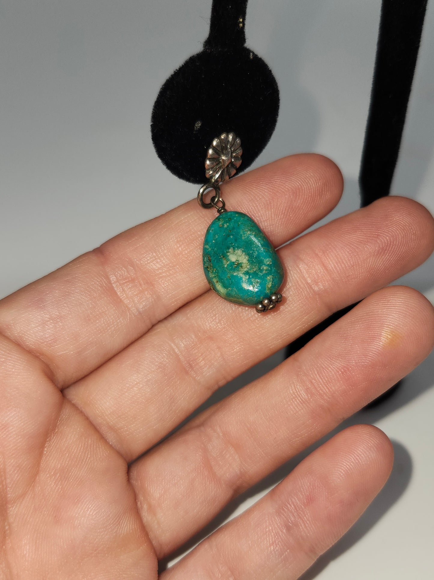 *925 Sterling & Turquoise* Nugget Peyote Bird Earrings