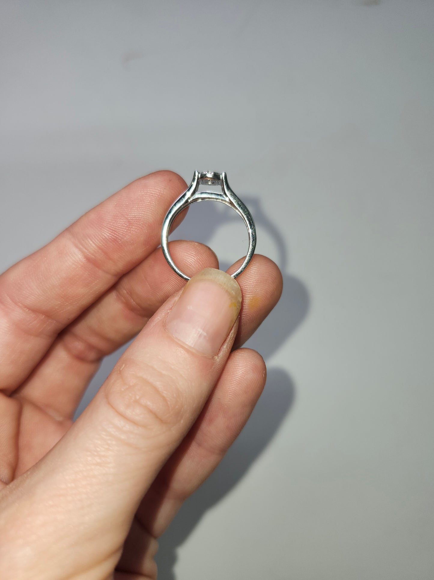 *10K White Gold* 1/3 CTTW Diamond Engagement Ring Set Size 7