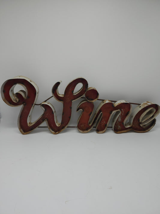 *Antique* "Wine" Metal Store Sign
