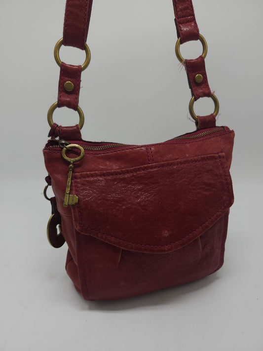 *Fossil* Red Leather Satchel Purse