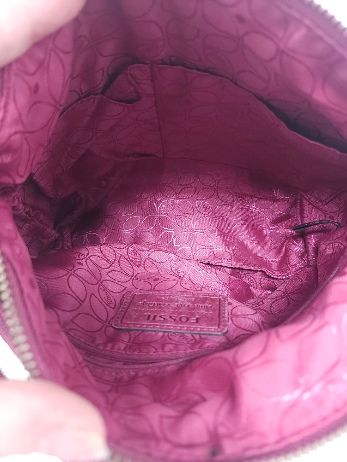 *Fossil* Red Leather Satchel Purse