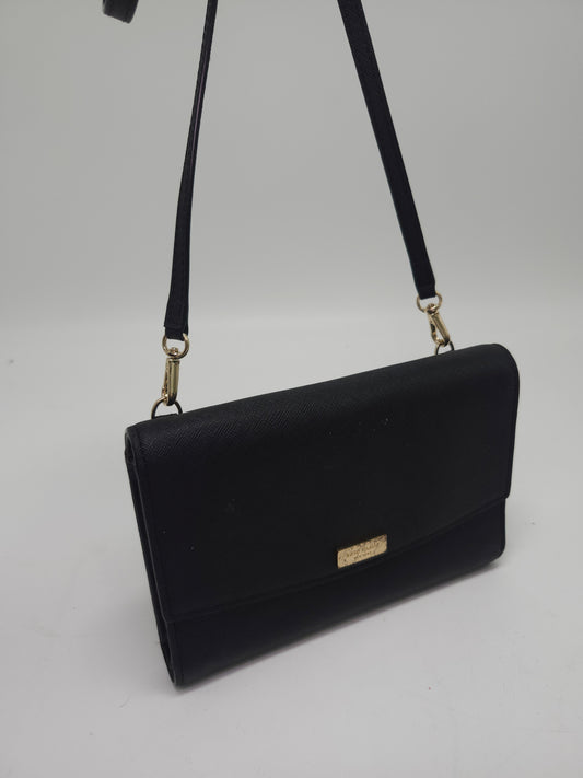 *Kate Spade* "Laurel Way Winni" Black Crossbody Bag with Gold Hardware