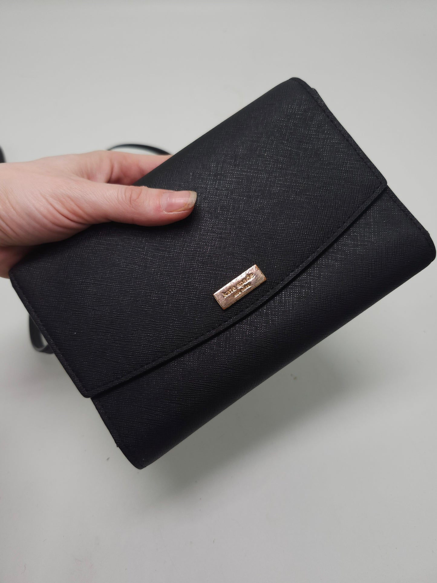 *Kate Spade* "Laurel Way Winni" Black Crossbody Bag with Gold Hardware