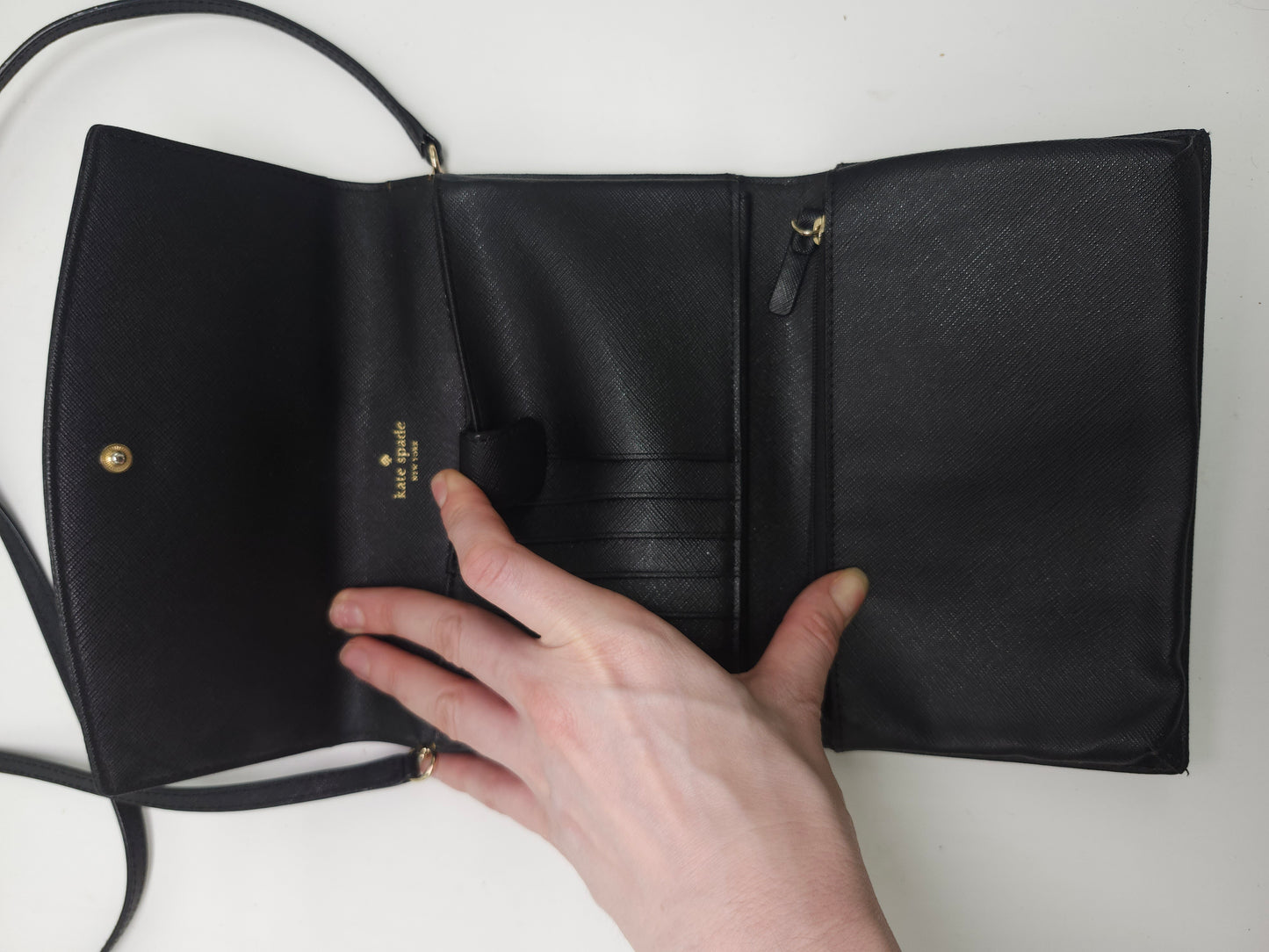 *Kate Spade* "Laurel Way Winni" Black Crossbody Bag with Gold Hardware