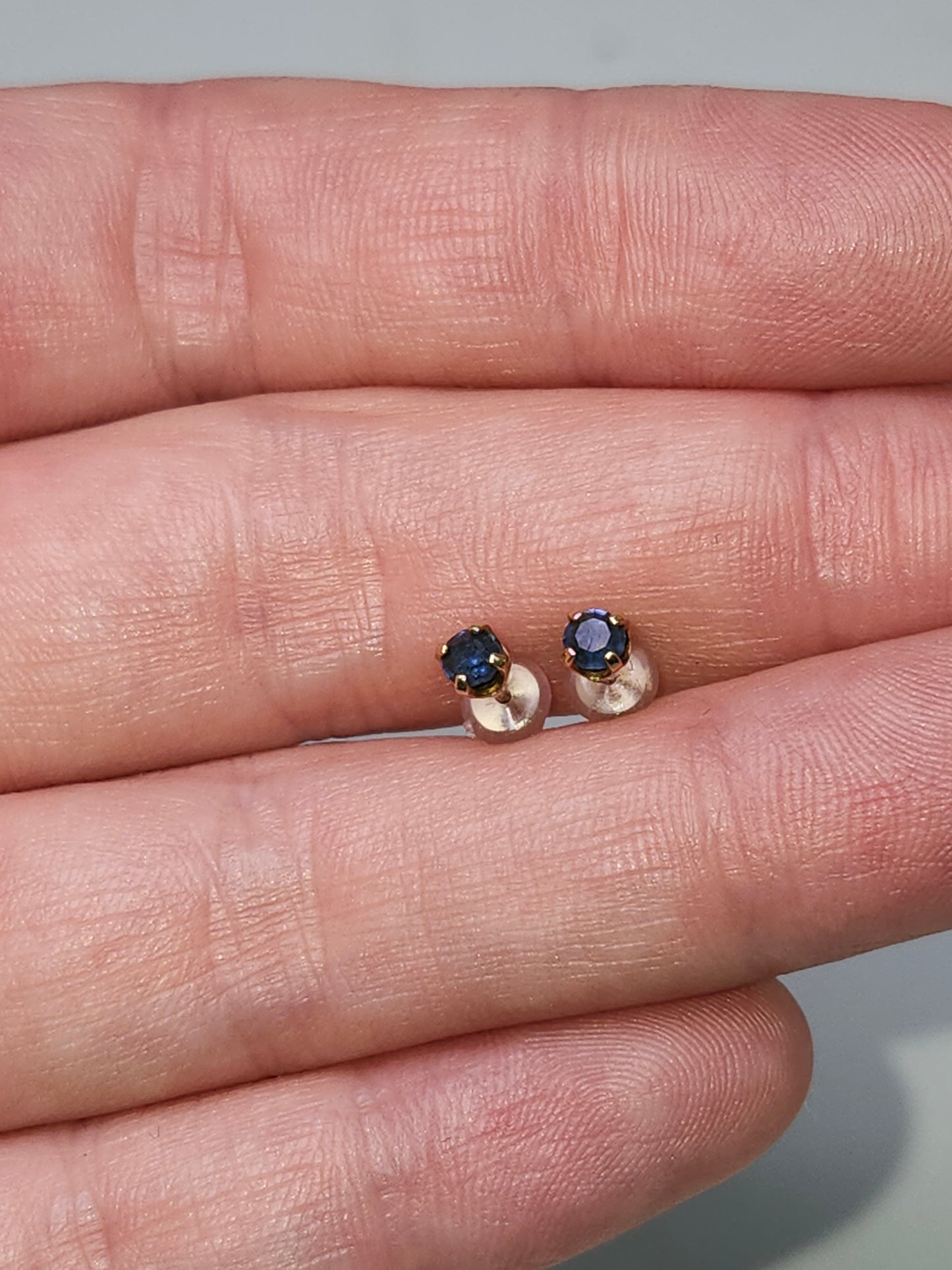 14K Gold & Sapphire Stud Earrings