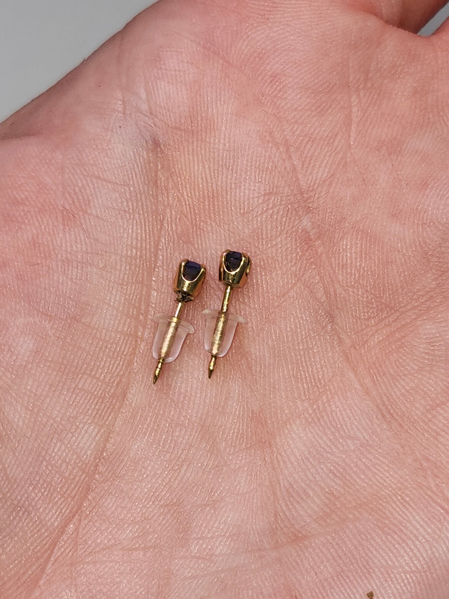 14K Gold & Sapphire Stud Earrings
