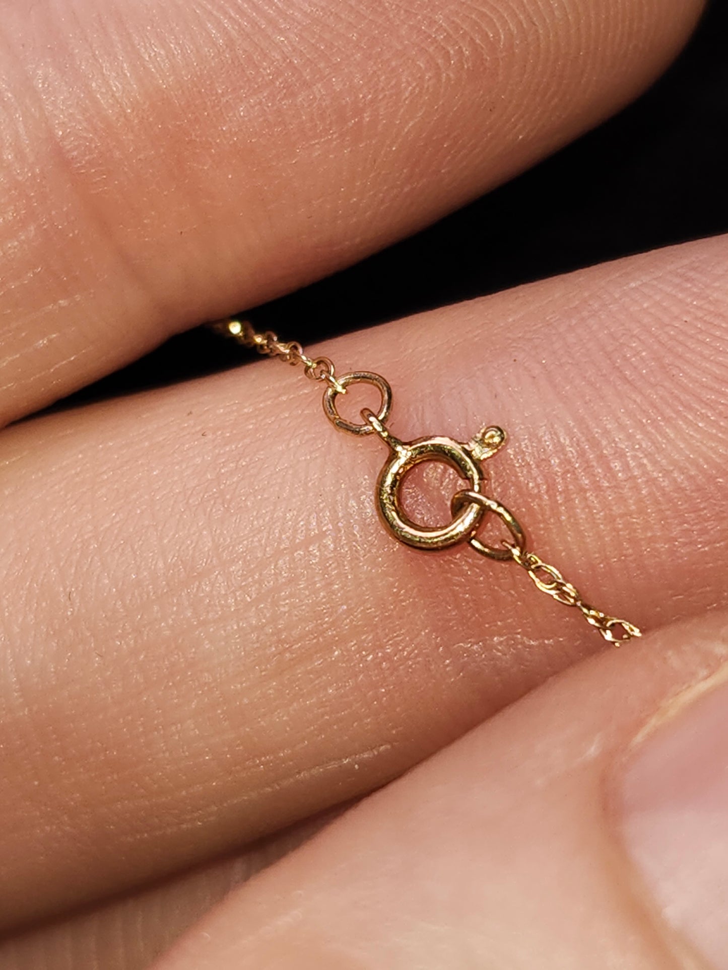 14K Gold Chain & Pendant with Real Ruby & Pearl