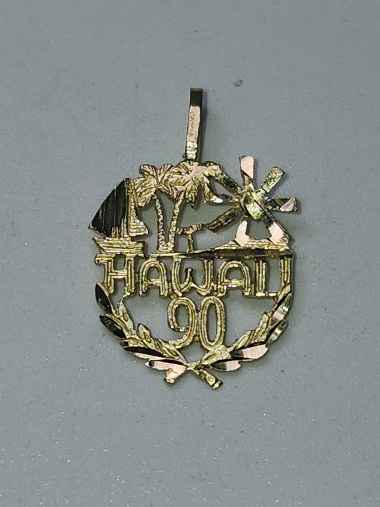 14K Gold "Hawaii 90" Charm