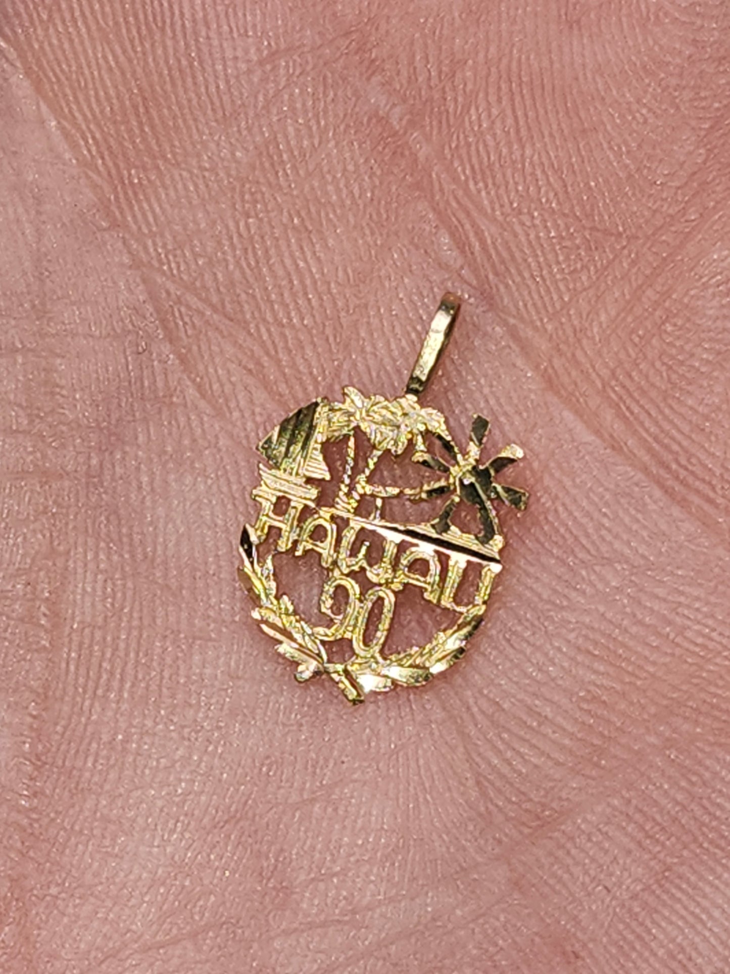 14K Gold "Hawaii 90" Charm