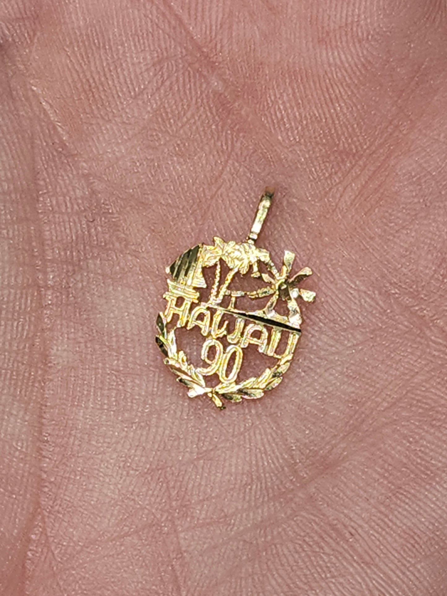 14K Gold "Hawaii 90" Charm