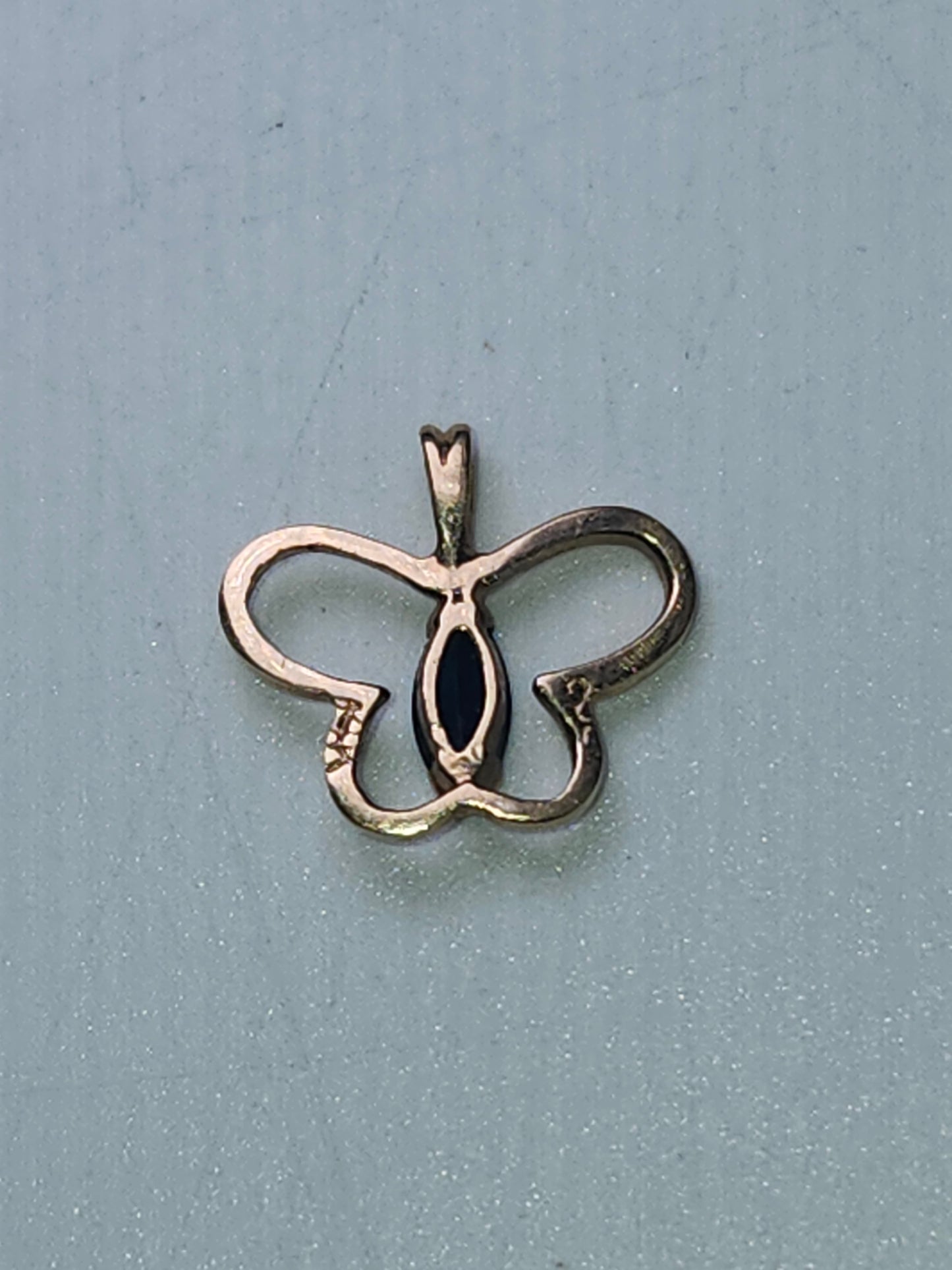 14K Gold & Sapphire Butterfly Charm