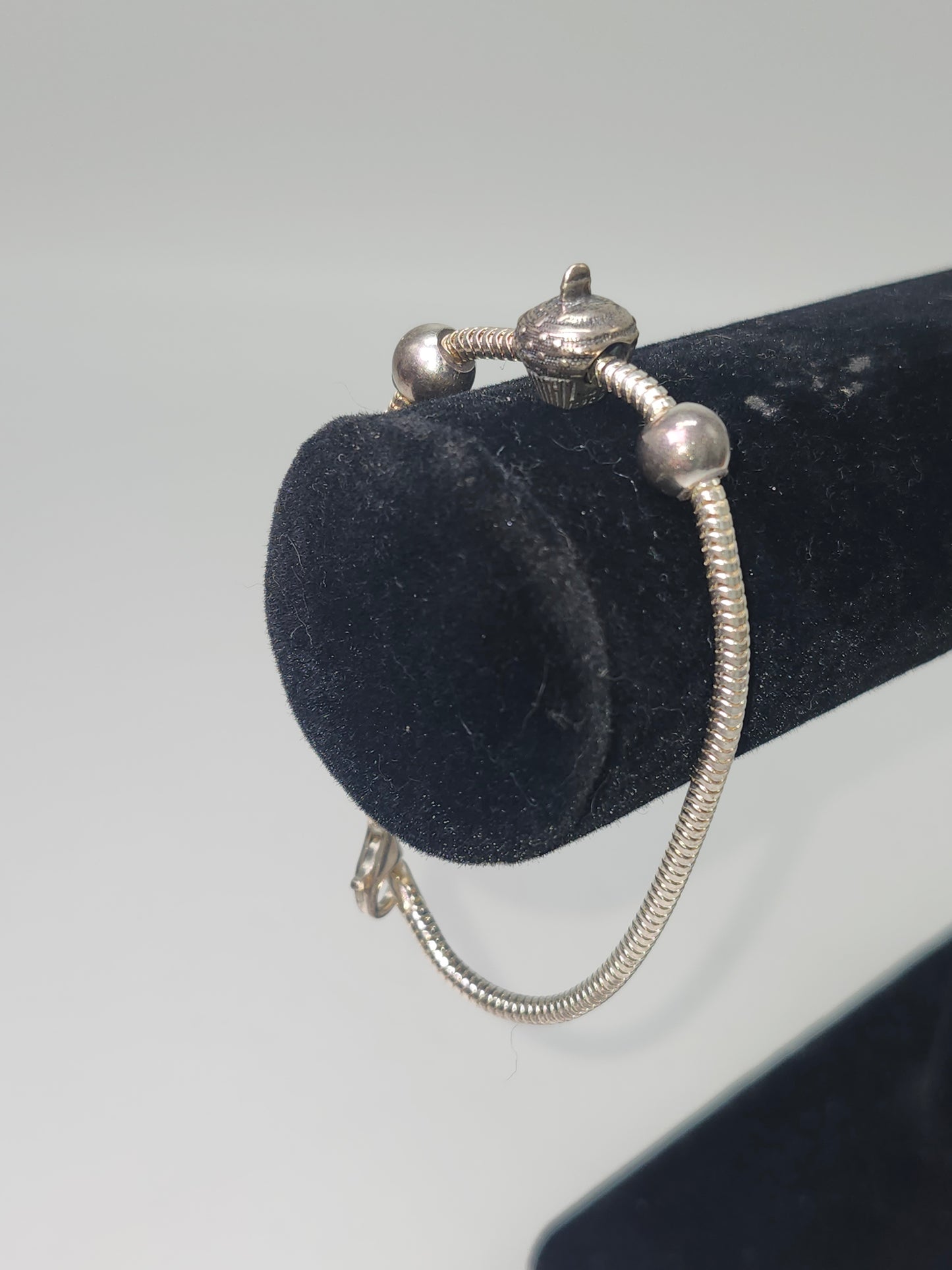 ~925~ Sterling Pandora Dupe Bracelet with Sterling Cupcake Charm by Zable