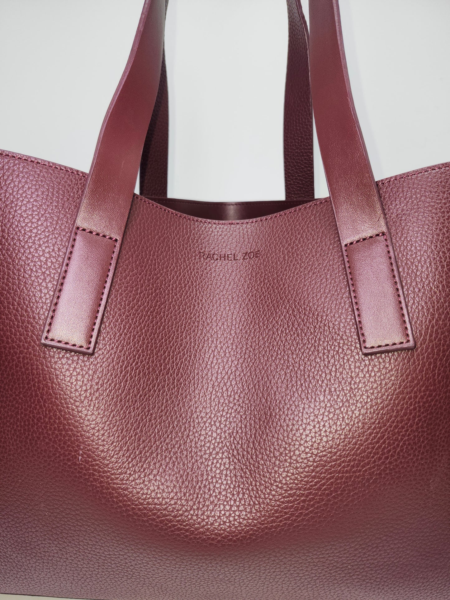 Rachel Zoe Burgundy Faux Leather Carry All Tote Bag