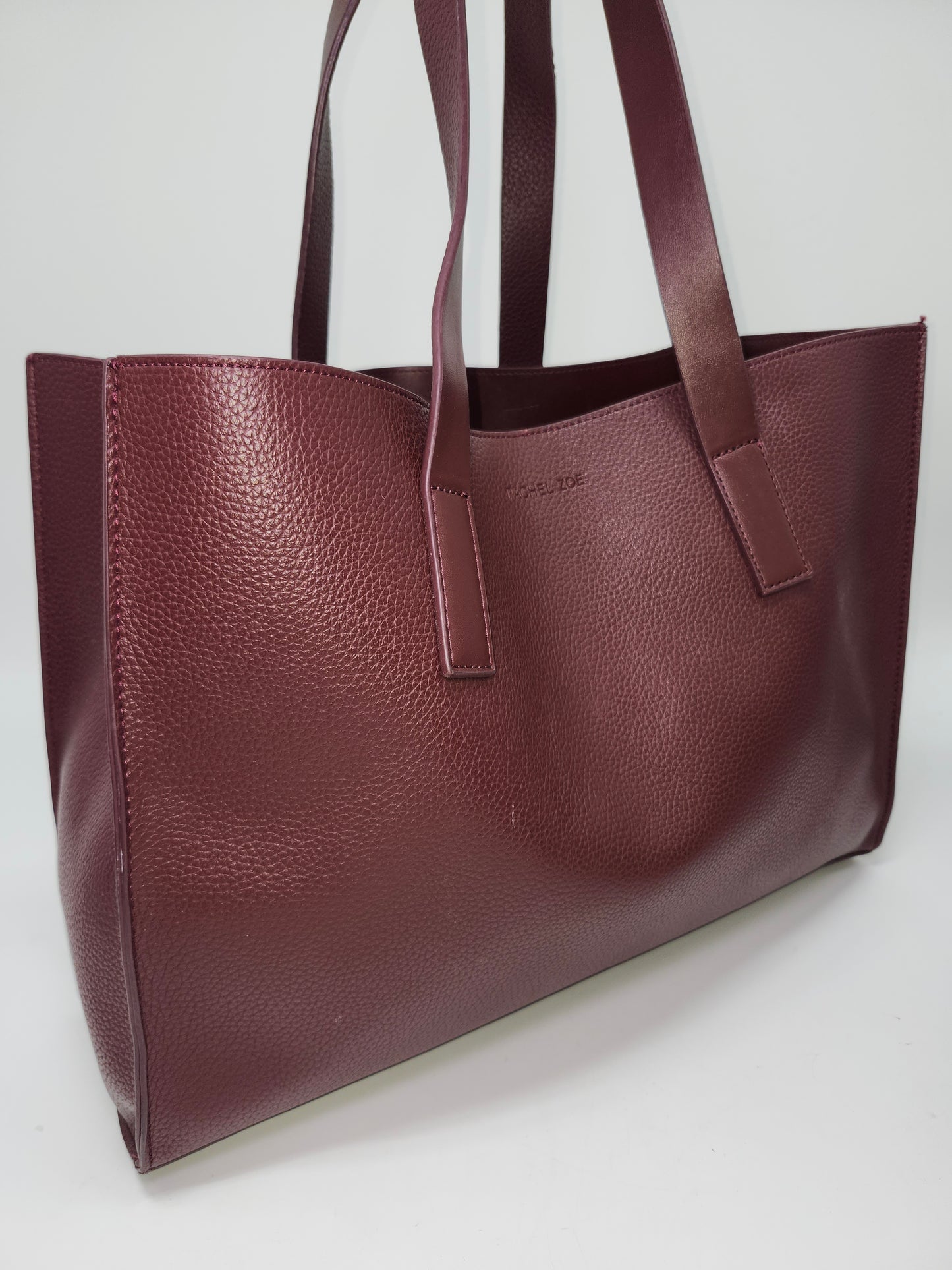 Rachel Zoe Burgundy Faux Leather Carry All Tote Bag