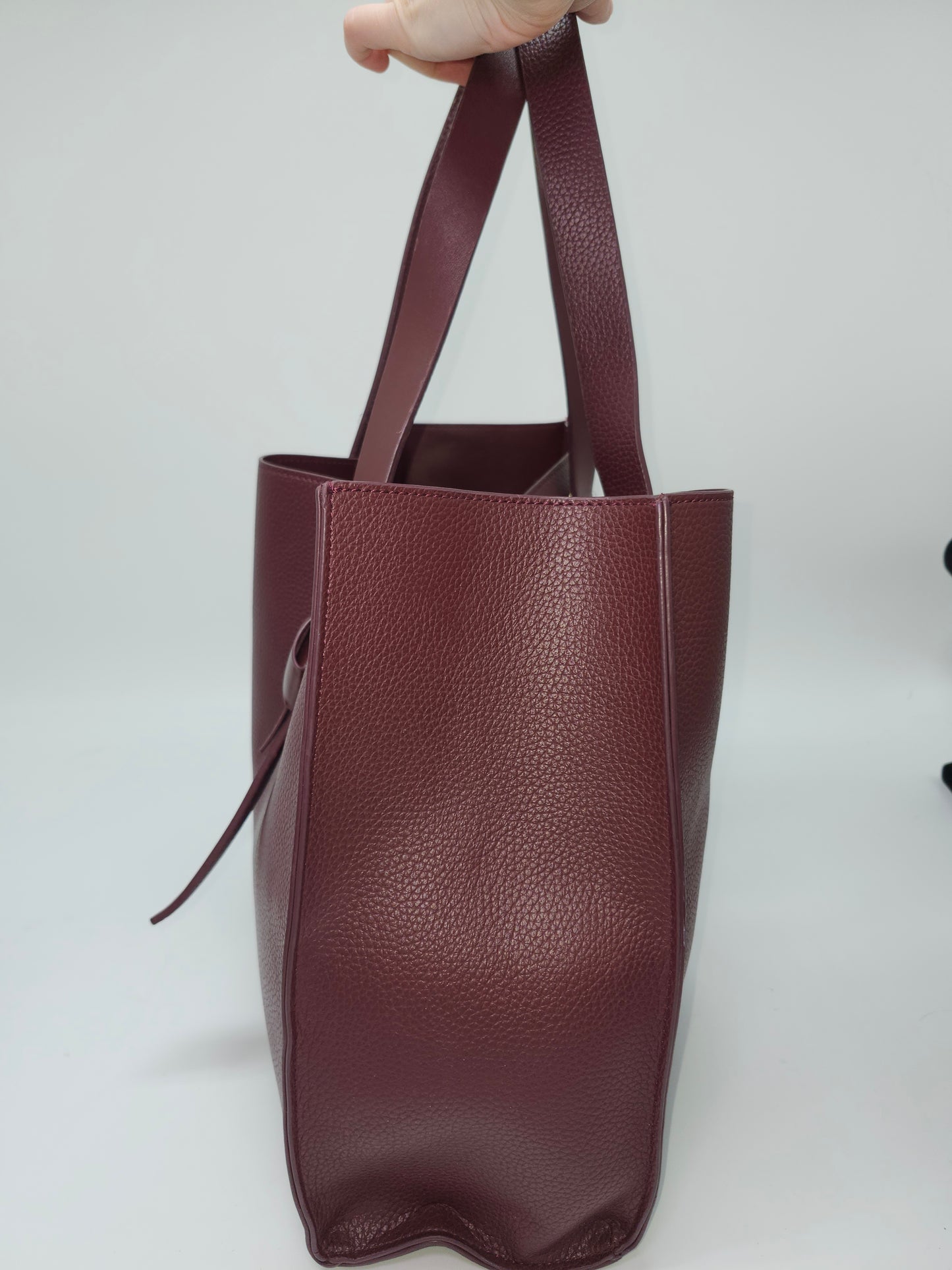 Rachel Zoe Burgundy Faux Leather Carry All Tote Bag
