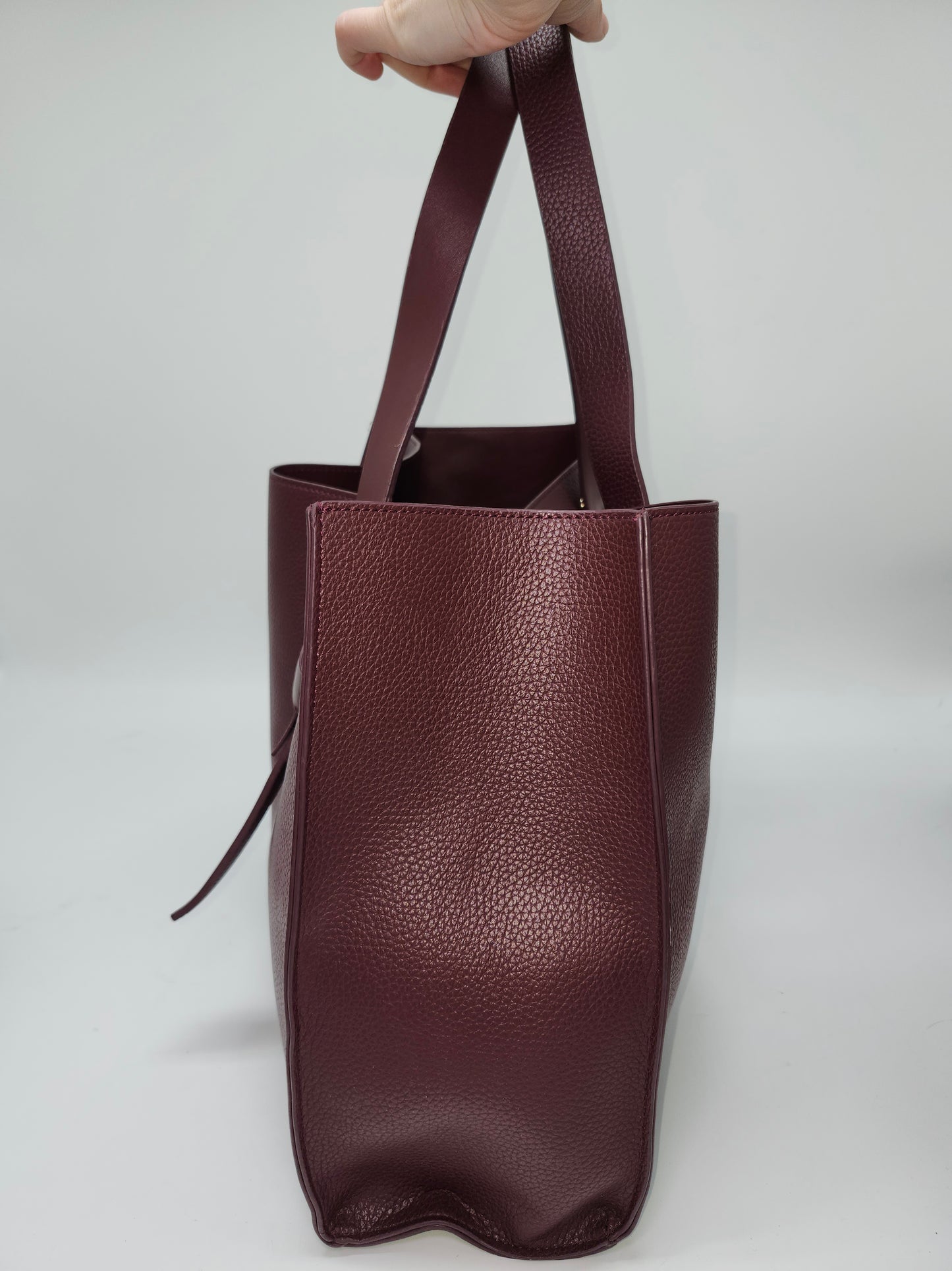 Rachel Zoe Burgundy Faux Leather Carry All Tote Bag