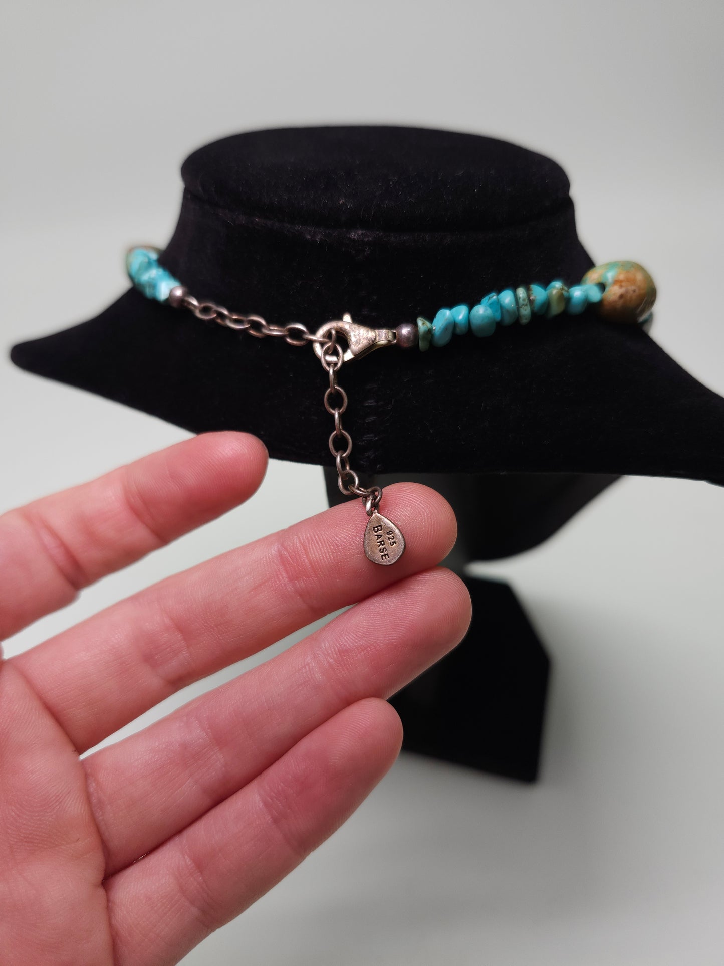925 Sterling, Turquoise & Coral Beaded Necklace by Barse