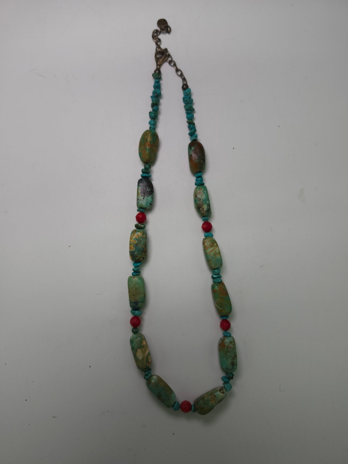 925 Sterling, Turquoise & Coral Beaded Necklace by Barse