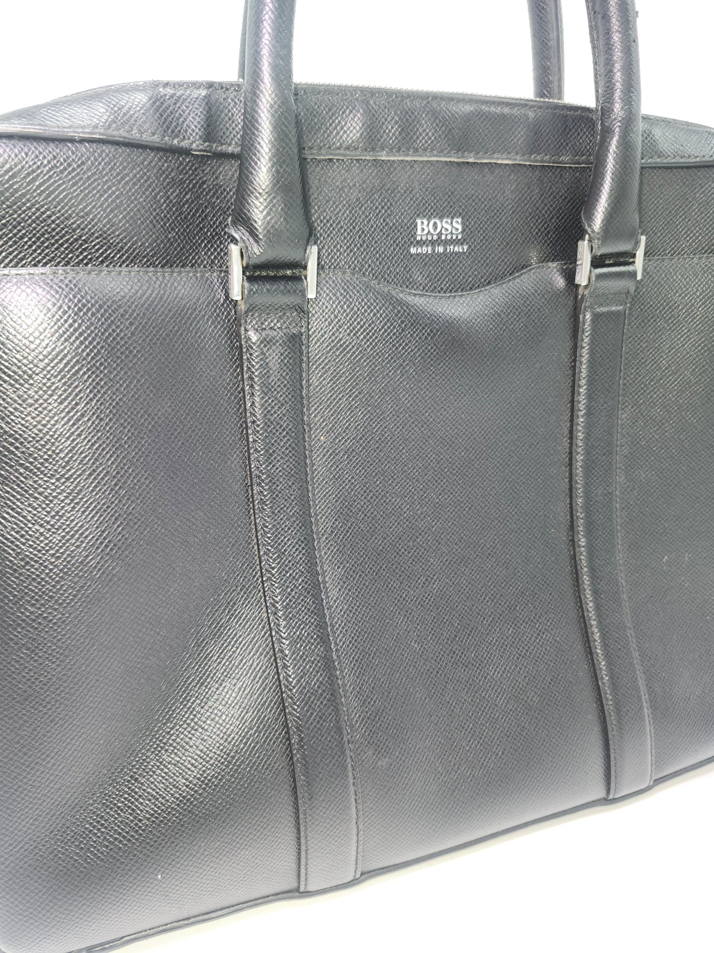 Hugo Boss Black Leather Laptop Case