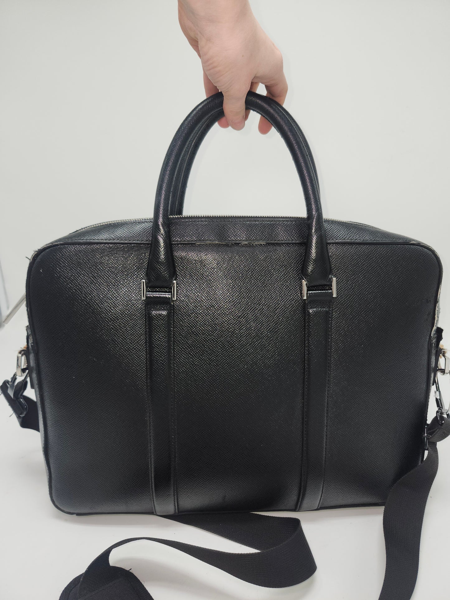 Hugo Boss Black Leather Laptop Case