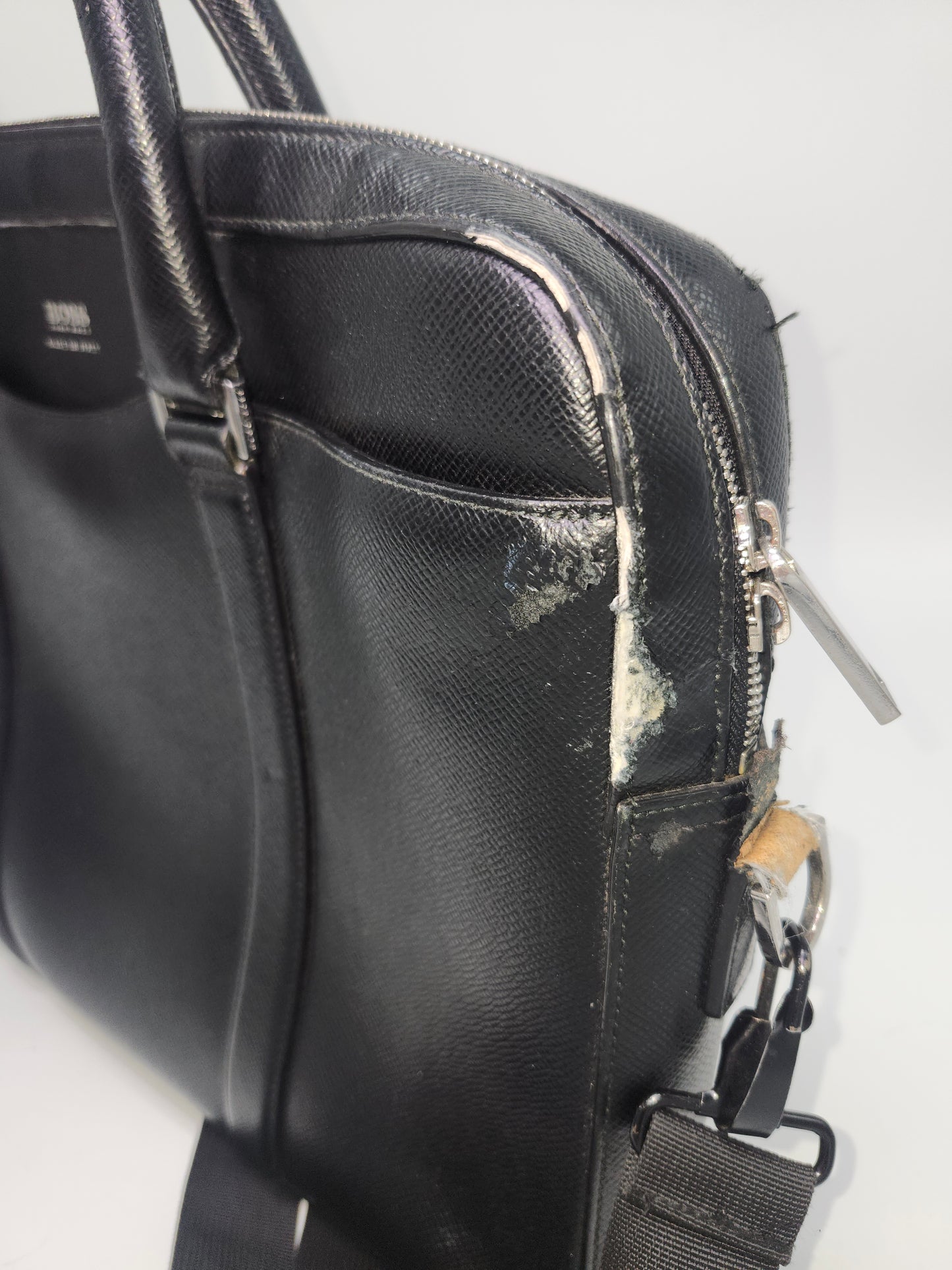 Hugo Boss Black Leather Laptop Case