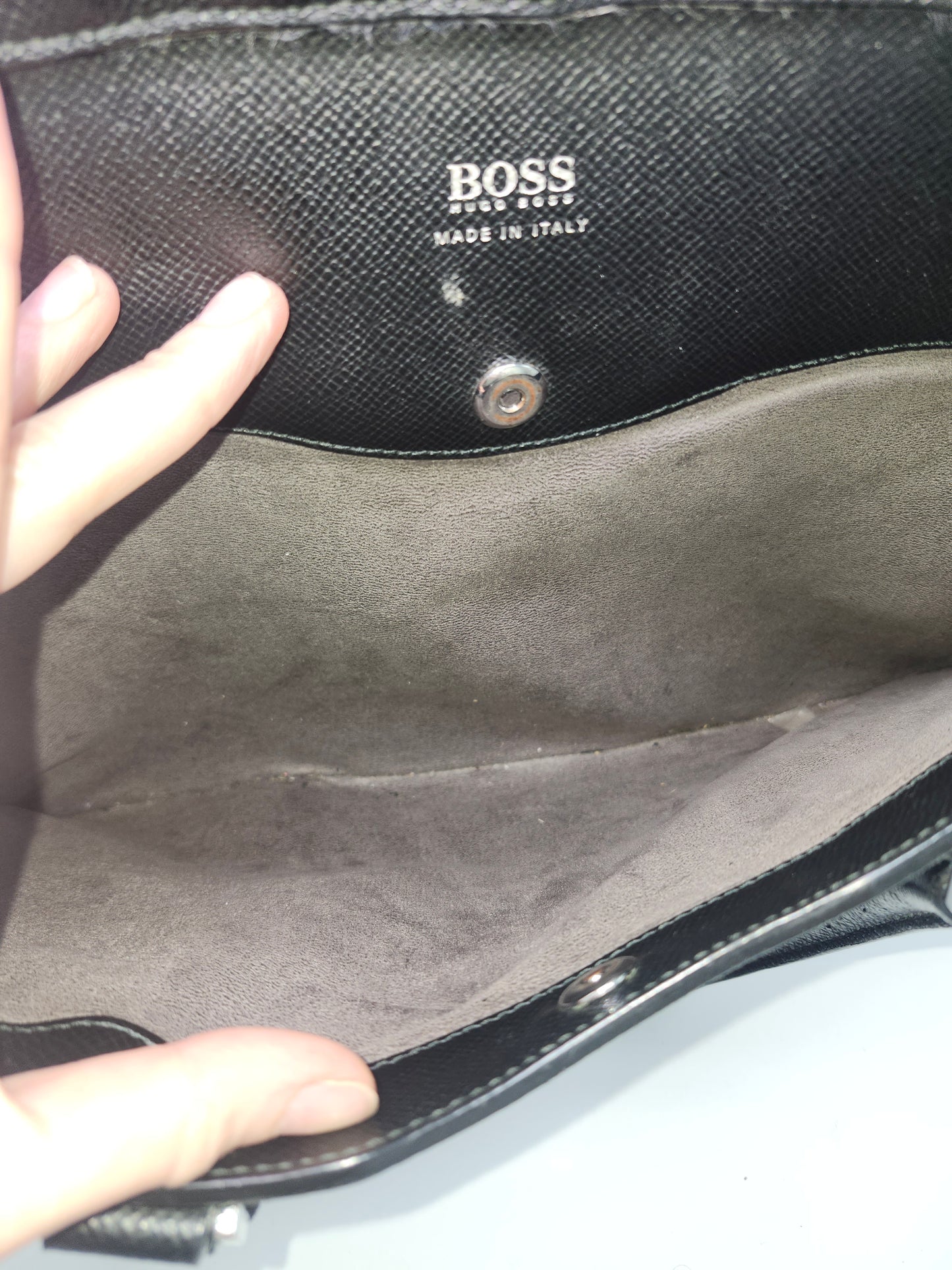 Hugo Boss Black Leather Laptop Case
