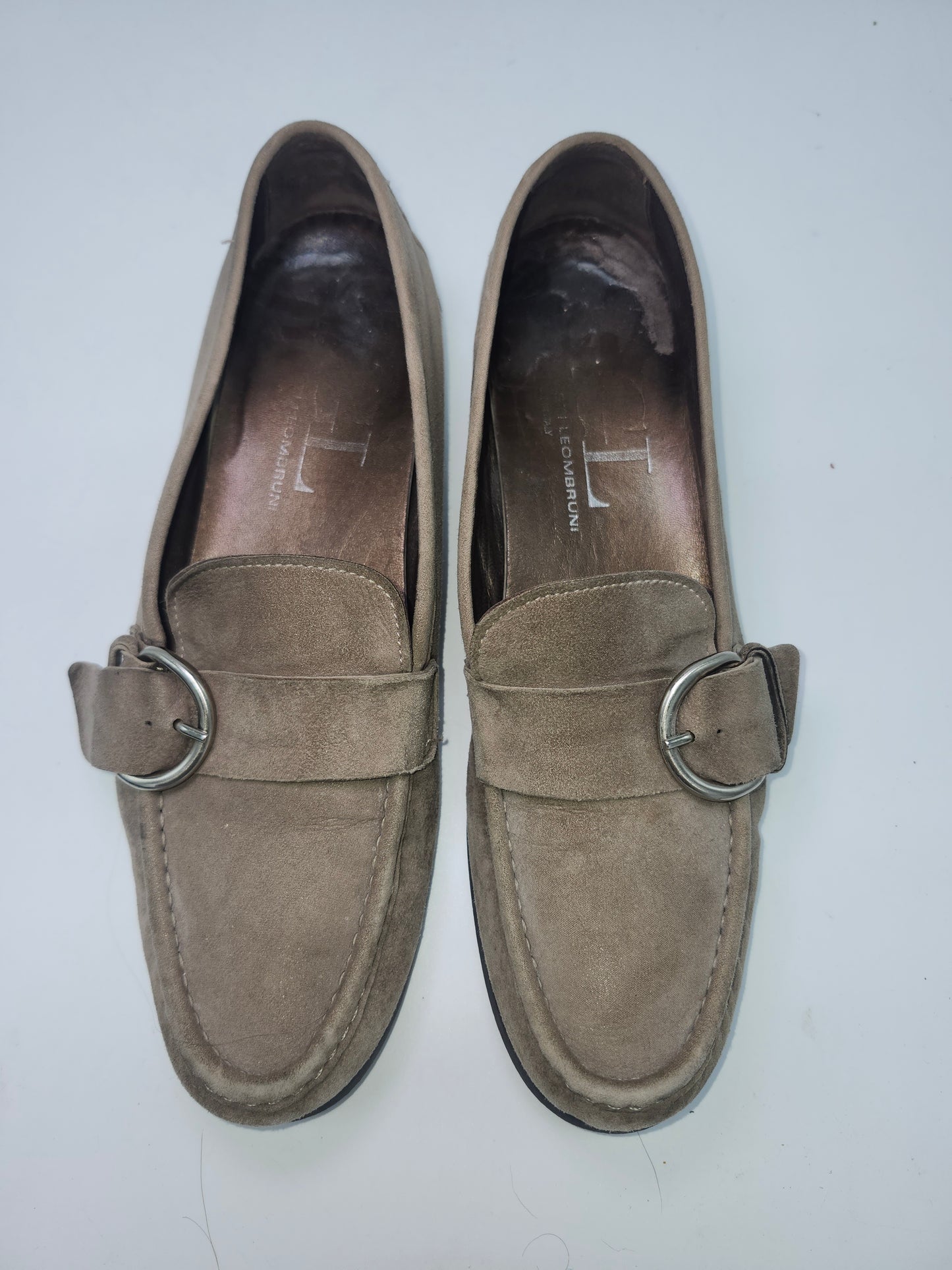 AGL Attilio Giusti Leombruni Grey Suede Loafers Size 39