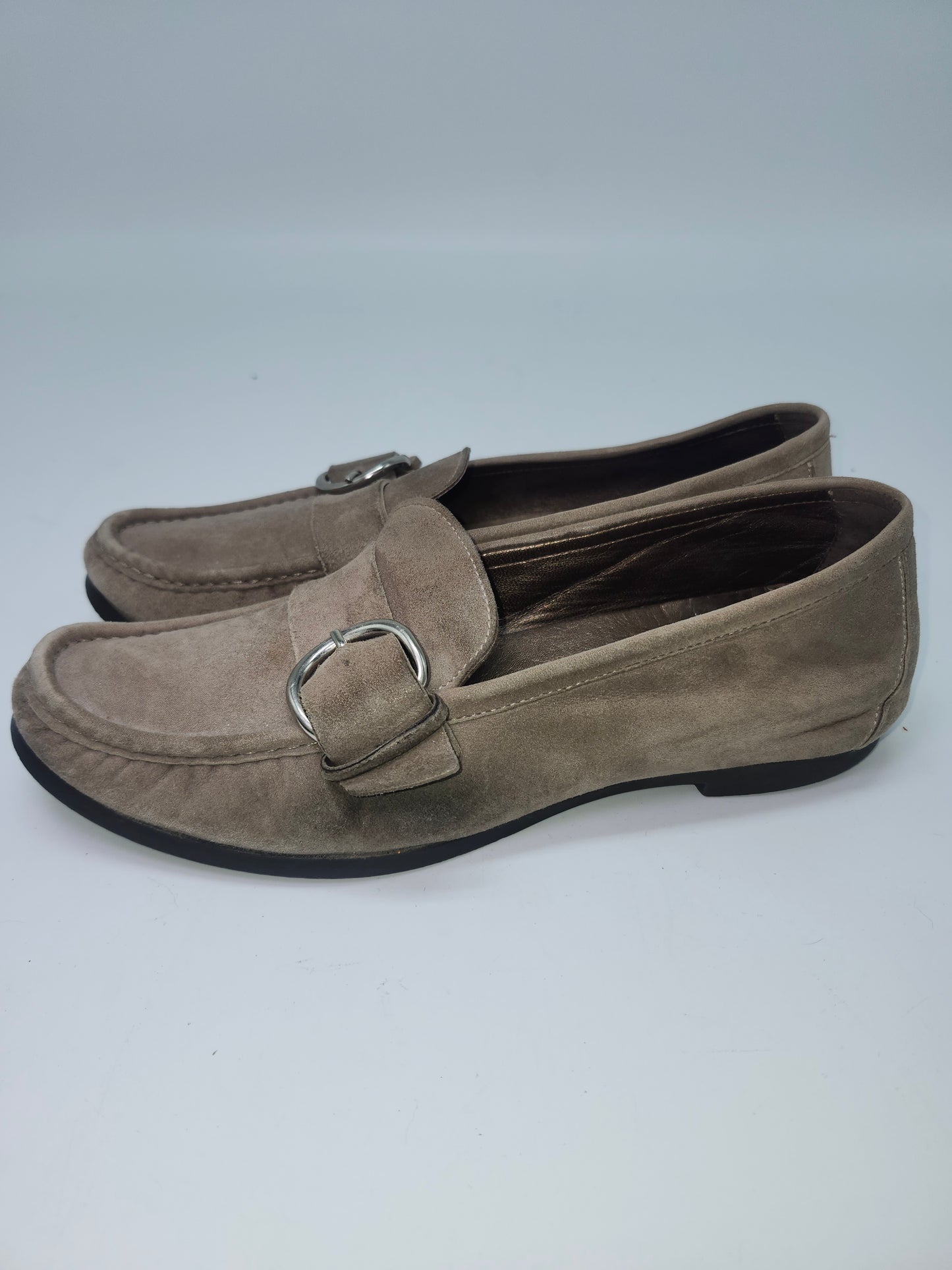 AGL Attilio Giusti Leombruni Grey Suede Loafers Size 39
