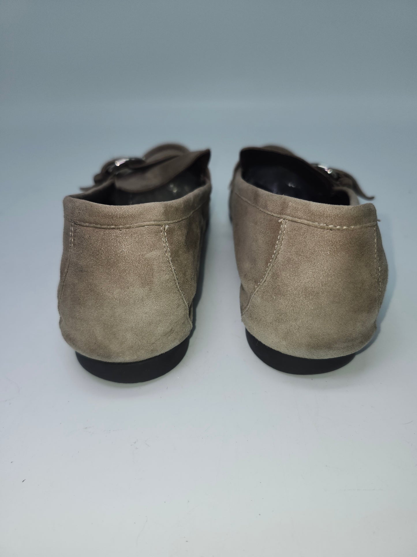 AGL Attilio Giusti Leombruni Grey Suede Loafers Size 39