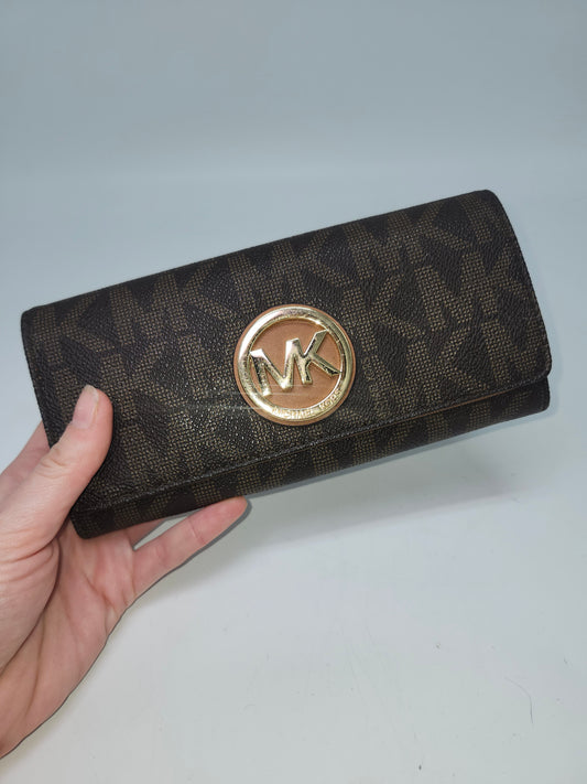 -Michael Kors- Monogram Canvas Leather Wallet