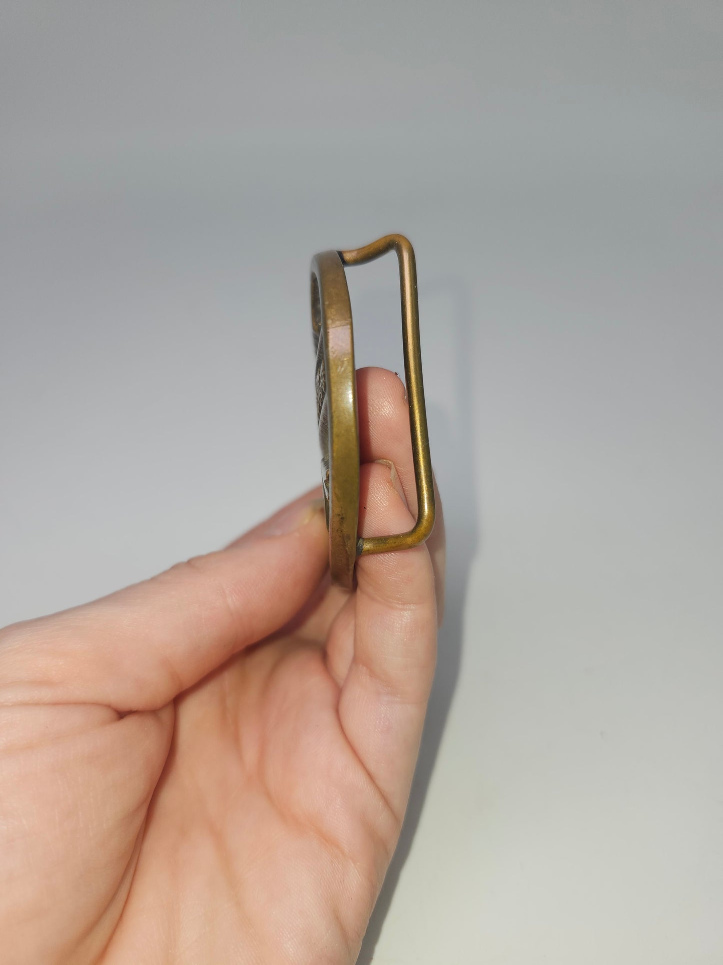 US Borax Mining Handmade Brass Belt Buckle Circa 1985