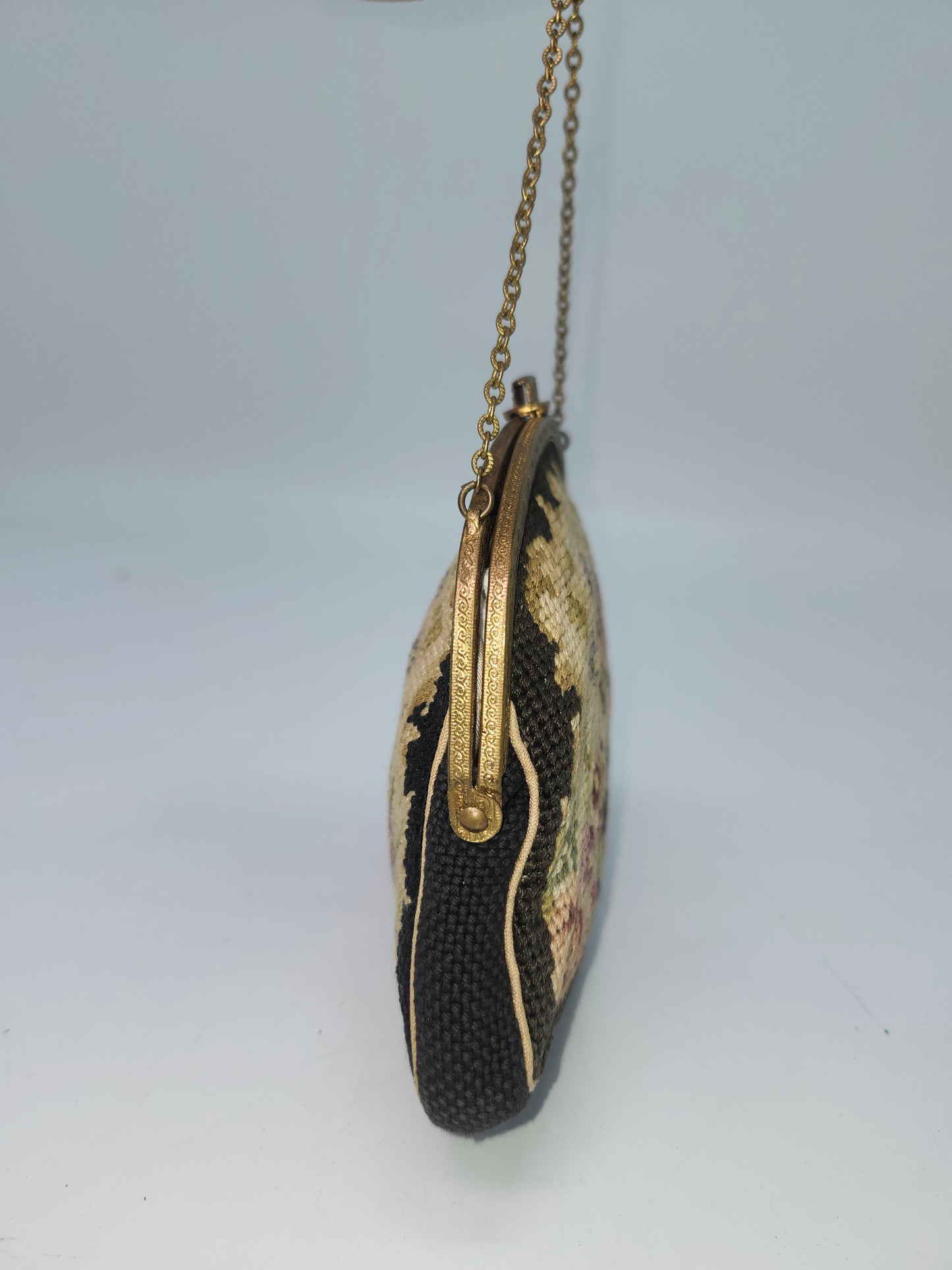 Needlepoint Antique Tapestry Purse 1930s Art Deco Era