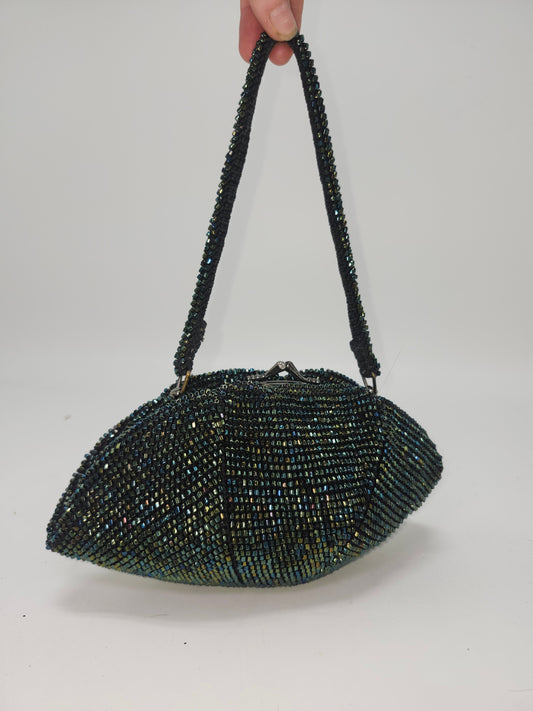 -Iridescent- Art Deco 1930s Beaded Clutch / Evening Bag