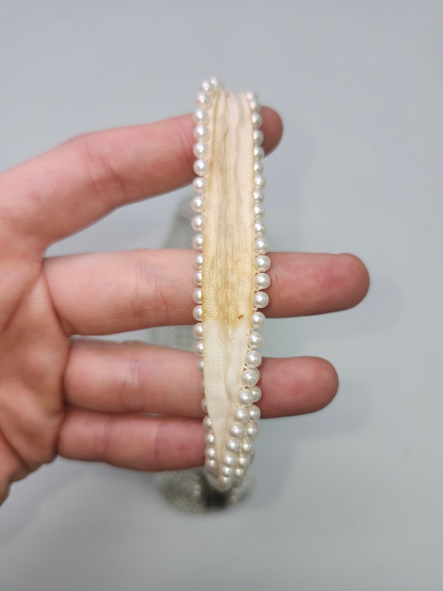 Mid-Century Pearl Beaded Clutch / Evening Bag