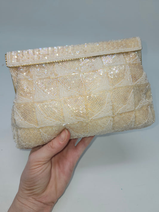 -Mid-Century- Beaded Clutch Handbag