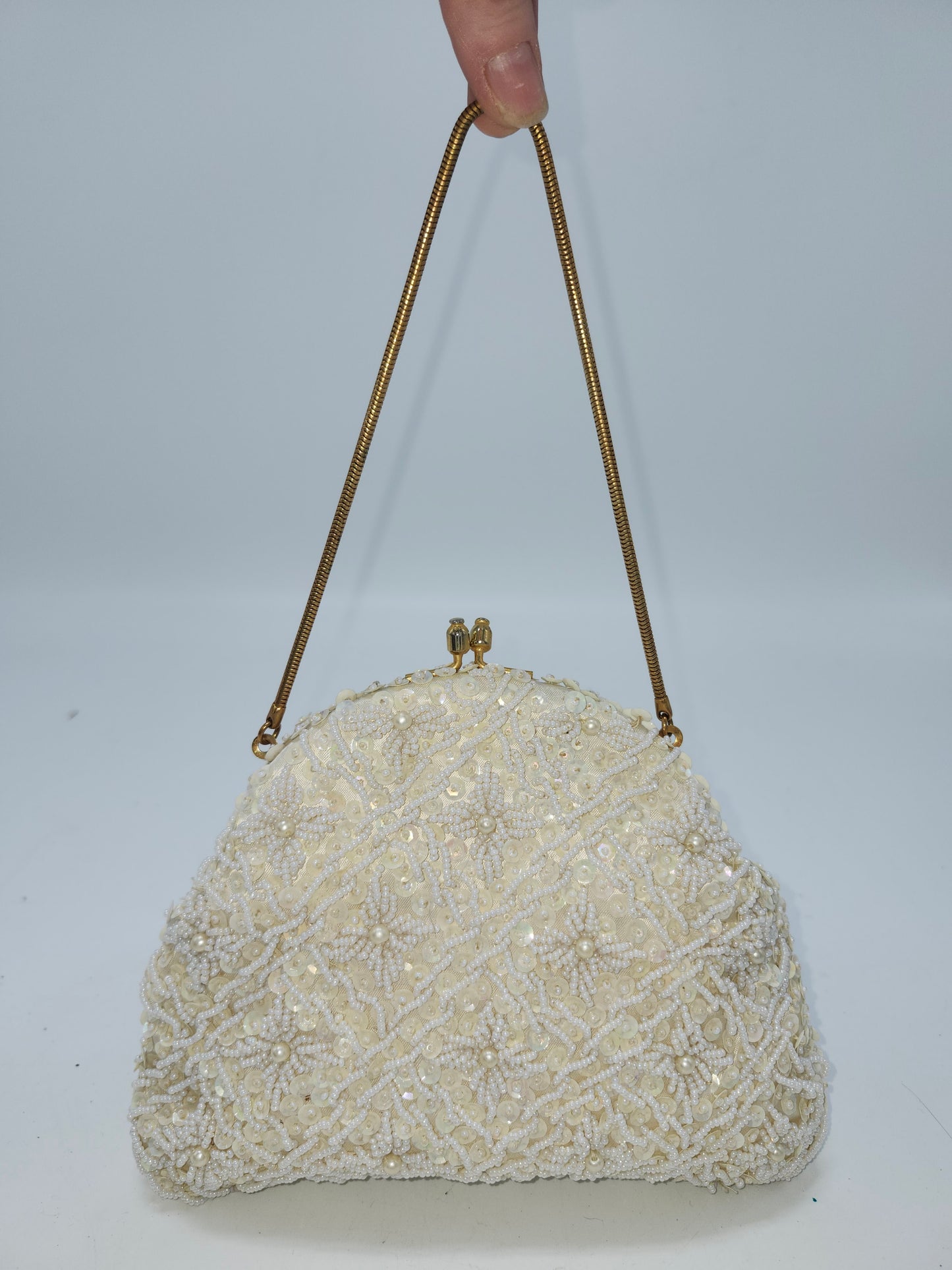 Mid-Century 1950s Beaded Sequin Clutch / Evening Bag