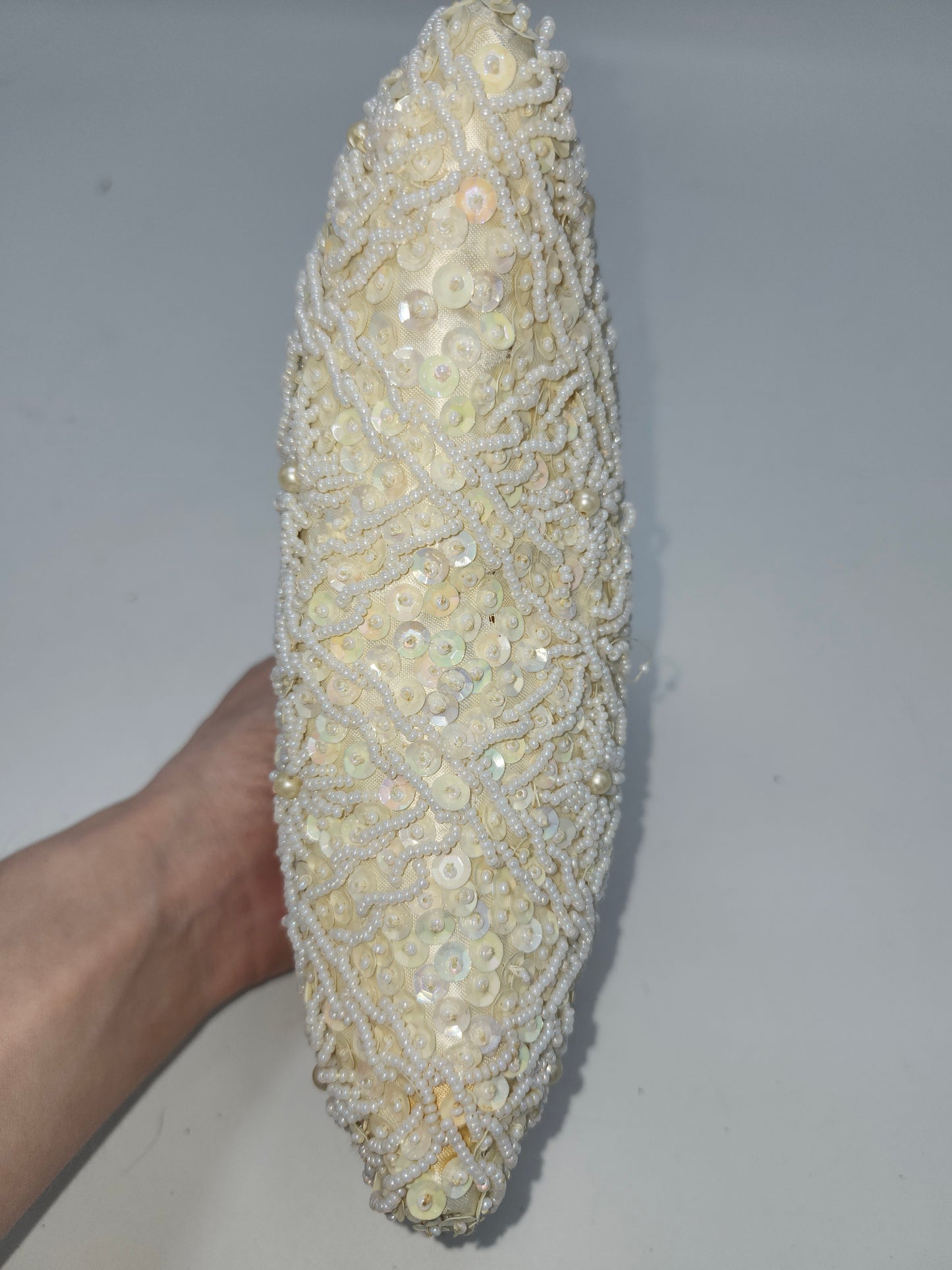 Mid-Century 1950s Beaded Sequin Clutch / Evening Bag
