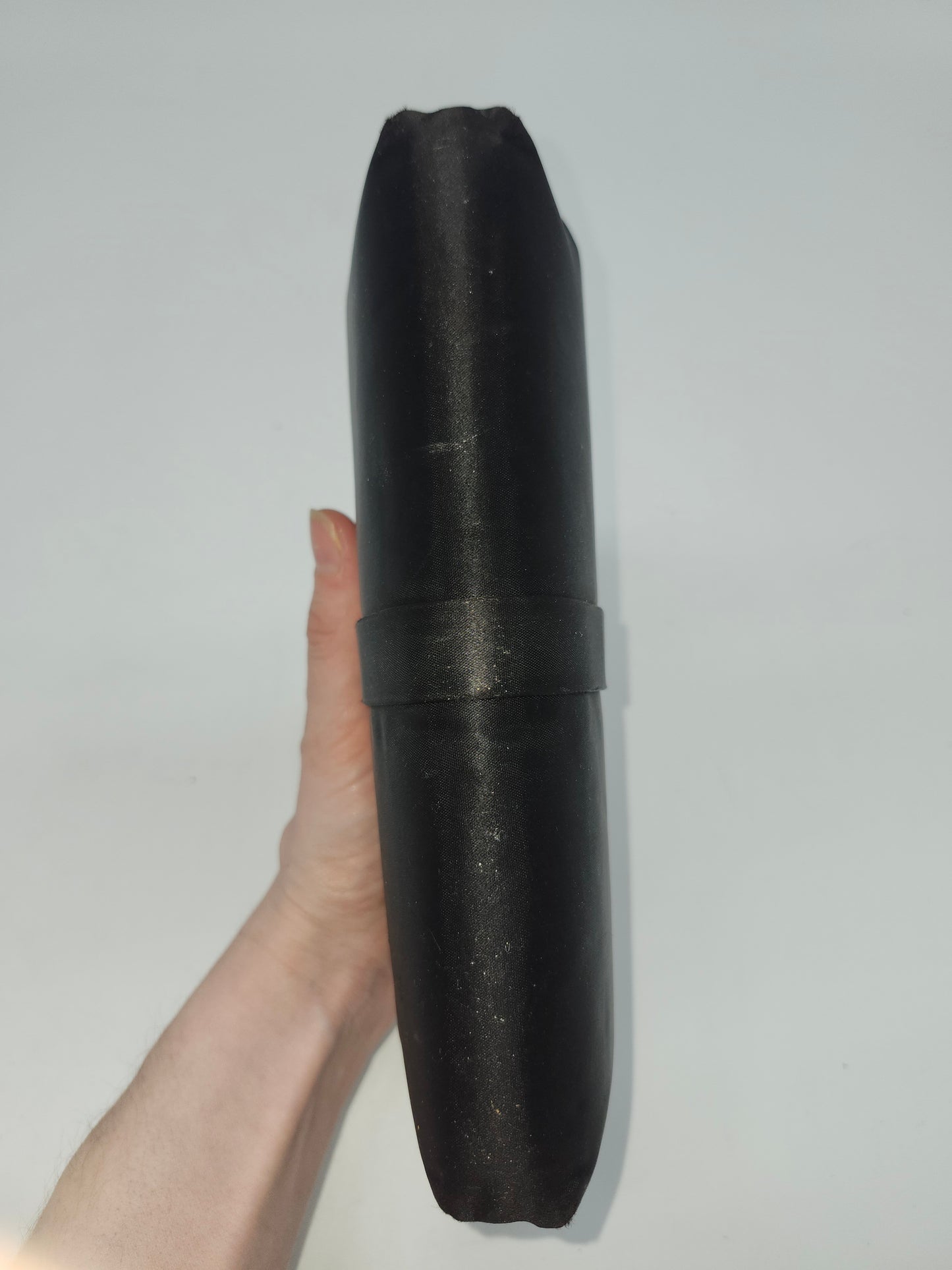 Vintage 1950s Black Satin Clutch