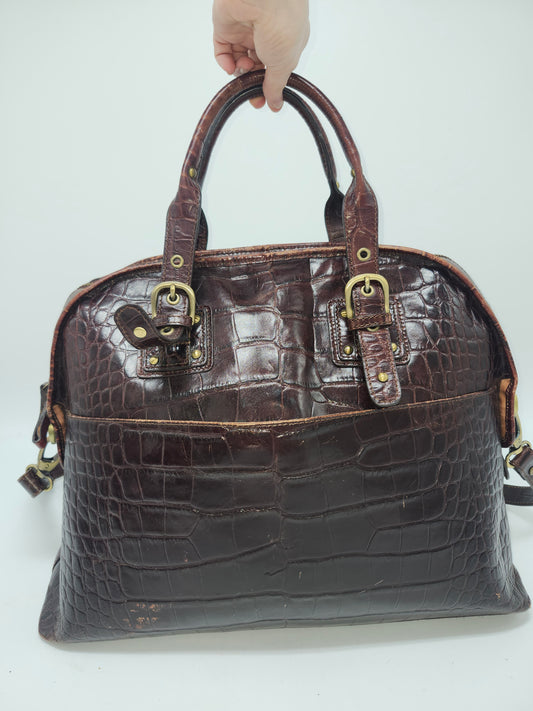 -Franklin Covey- Italian Leather Laptop Case / Carry-all Tote Bag