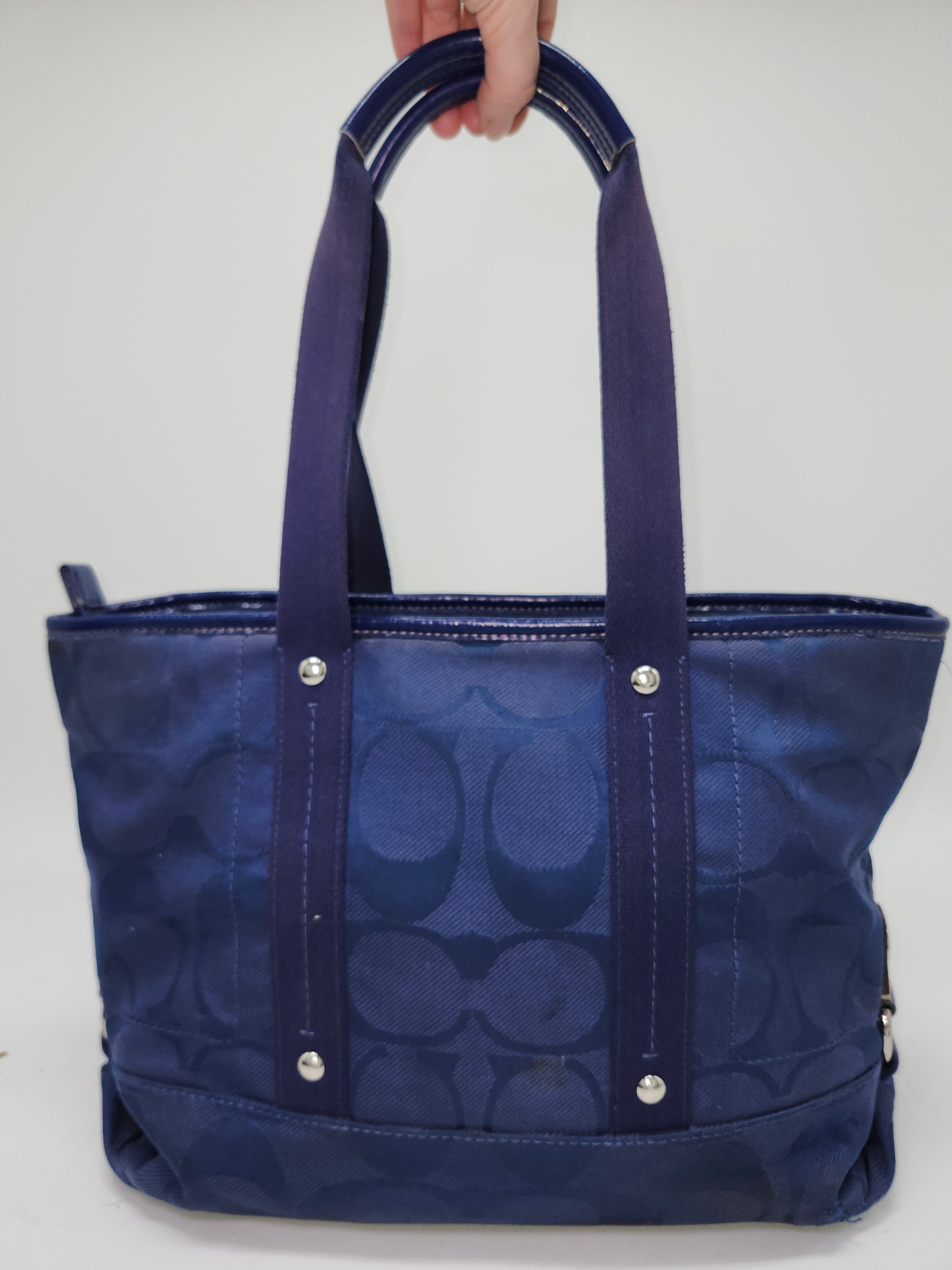 *Coach* "Daisy" Signature Nylon Tote Bag in Blue