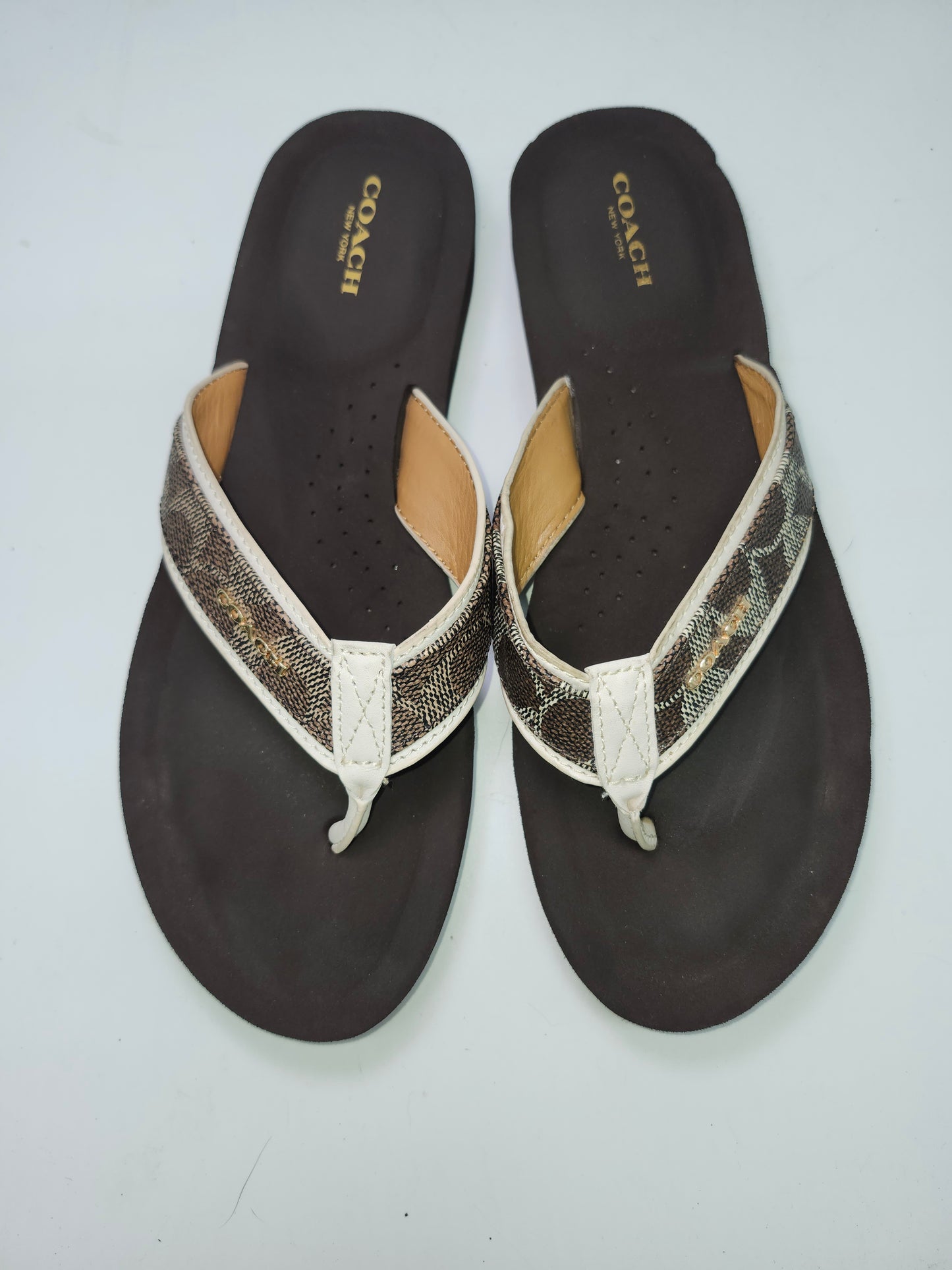 Coach "Judy" Sandals in Signature Canvas Size 10 *like-new*