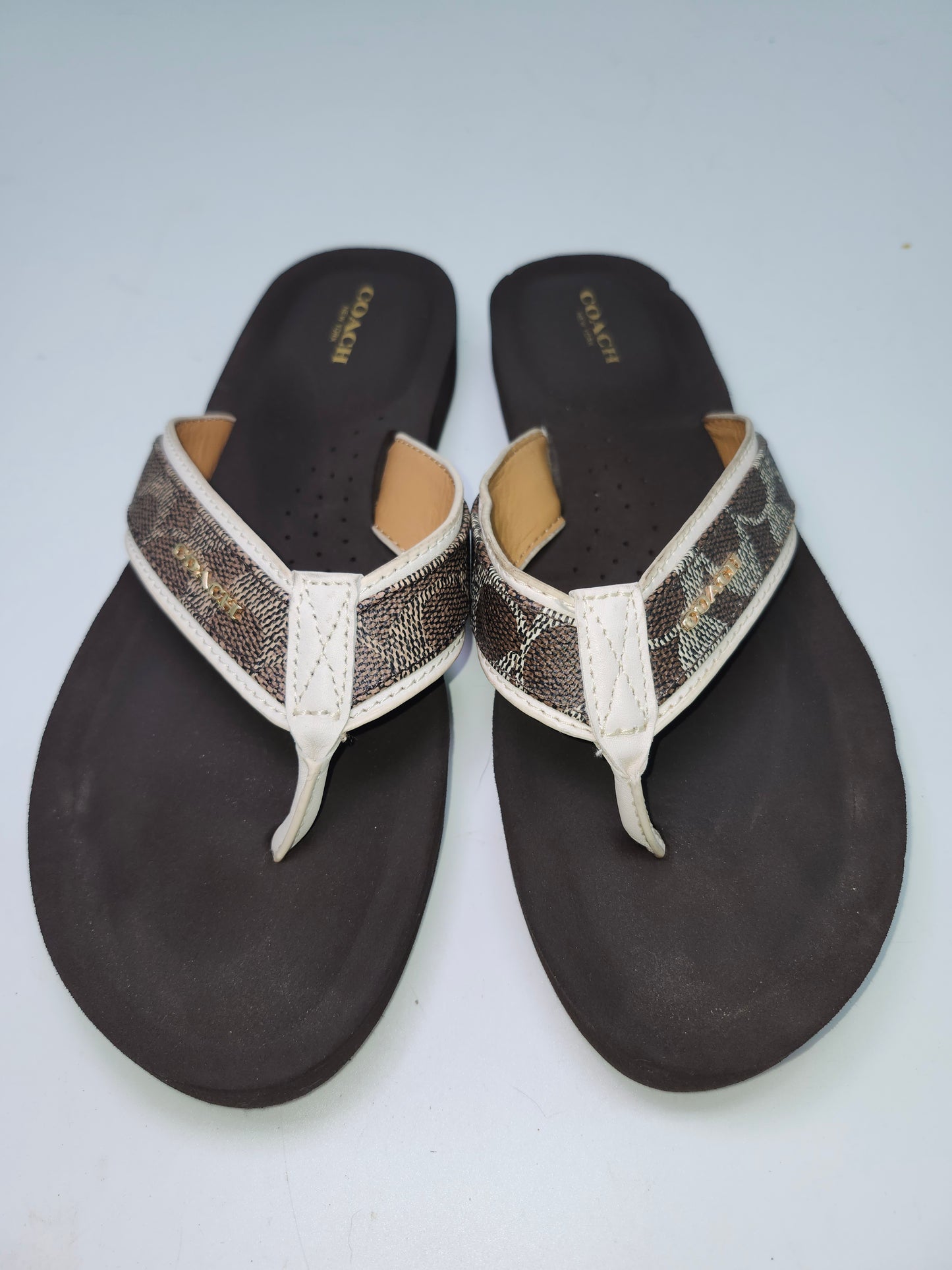 Coach "Judy" Sandals in Signature Canvas Size 10 *like-new*