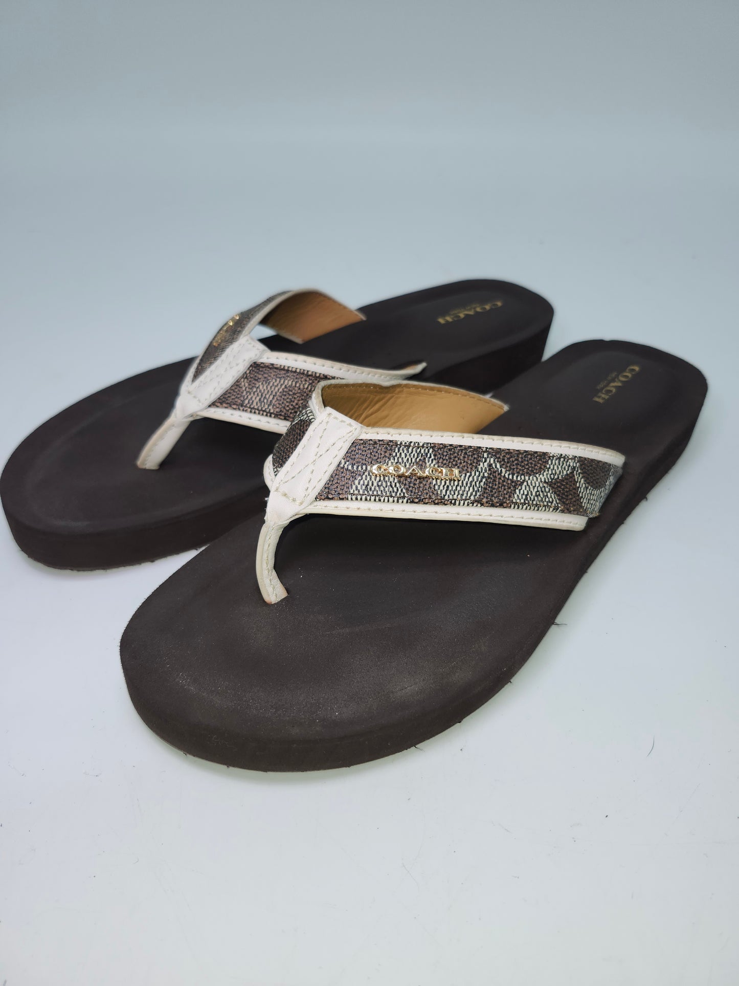 Coach "Judy" Sandals in Signature Canvas Size 10 *like-new*