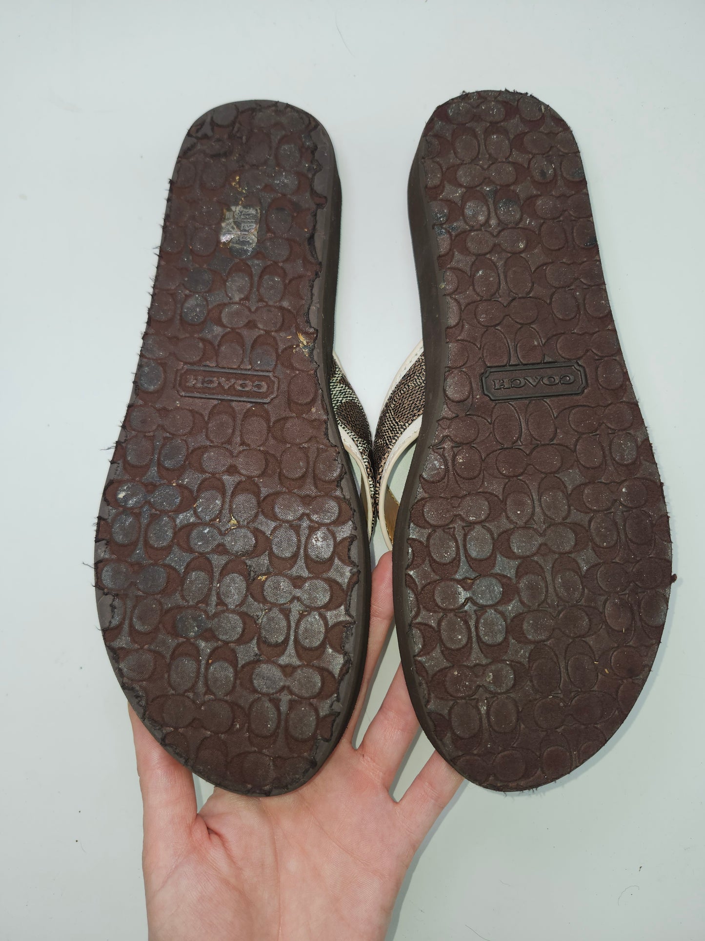 Coach "Judy" Sandals in Signature Canvas Size 10 *like-new*