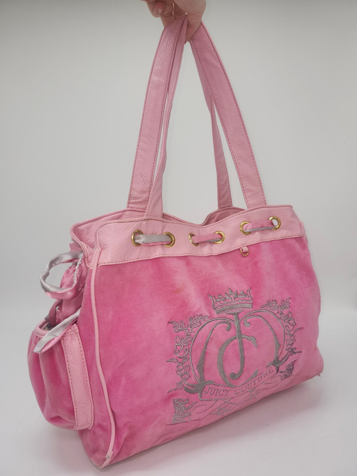 -Juicy- "Daydreamer" Dupe Hot Pink Two-Toned Velour Purse