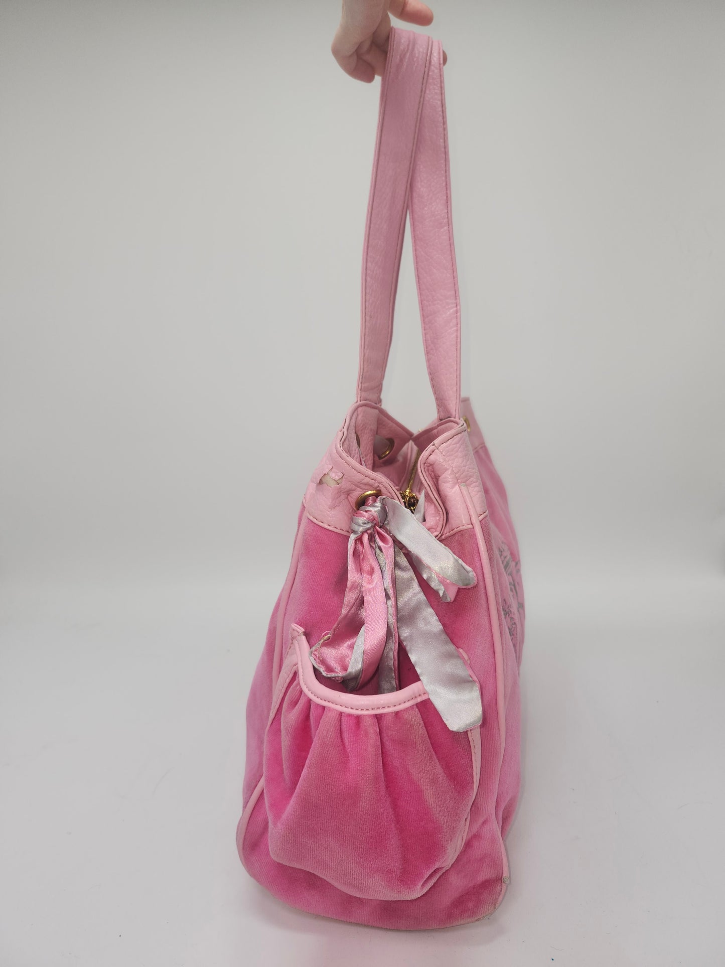 -Juicy- "Daydreamer" Dupe Hot Pink Two-Toned Velour Purse