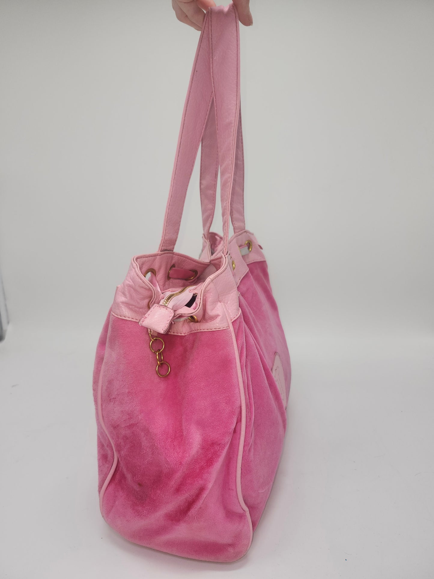 -Juicy- "Daydreamer" Dupe Hot Pink Two-Toned Velour Purse